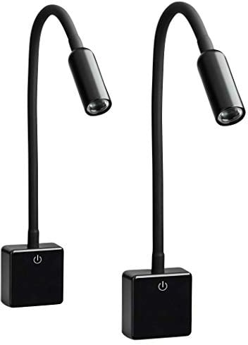 SEBSON LED Steckdosenlampe dimmbar schwarz - 2er Set - Leuchte für die Steckdose 4W, Steckerleuchte flexibel neutralweiß 4000K, Leselampe, Nachtlicht