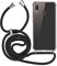 MyGadget Handykette für Huawei P20 Lite - [ TPU Hülle mit verstellbaren Band ] - Handyhülle mit Handyband zum Umhängen Kordel Schnur Case Schutzhülle - Schwarz