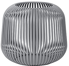 blomus Laterne Lito | Steel Gray | Größe S | 20L x 20B x 17H cm | Kerzenhalter Grau | Windlicht aus Edelstahl | Laterne Deko | Indoor Windlicht