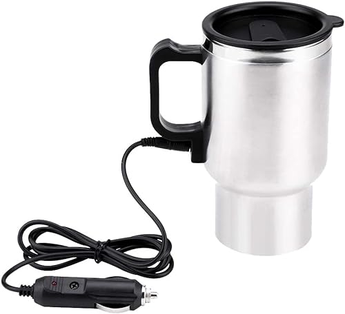 450 ml 12V in Acciaio Inox Tazza per Auto elettrica Tazza da Viaggio, Elettrica bollitori Auto Tazza di caffè riscaldatore con Accendisigari