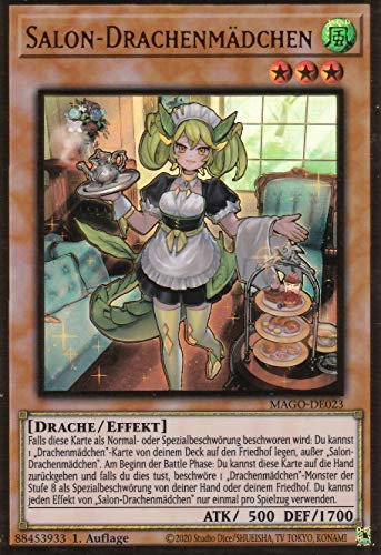 Konami - MAGO-DE023 - Salon-Drachenmädchen - Premium Gold Rare - DE: Sammelkarte (1 Stück) - Anime - Yugioh - COLLECTIBLE_CARD - Near Mint