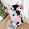 LUVI 3D Cute for iPhone 13 Case Plush Furry Fuzzy for Women Fuzzy Fluffy Cartoon Kuh Pelz Hair Girly Protection Cover for iPhone 13 Phone Case Black