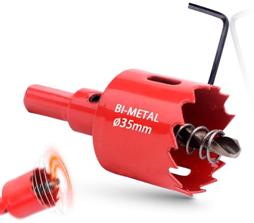Scie Cloche 35mm Bimétallique Scie Cloche pour Bois Métal Aluminium Acier Inoxydable Plastique et Bien Plus Encore