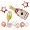 Teselife Bouteille à champagneVerre à vin Kit de ballons en latex métallique Pour anniversaire mariage Bachelorette Accessoire doré Feuille d'aluminium Pentagramme Ballon avec ruban