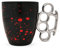 GROSSE Schlagring Tasse 0,5 Liter aus PORZELLAN schwarz