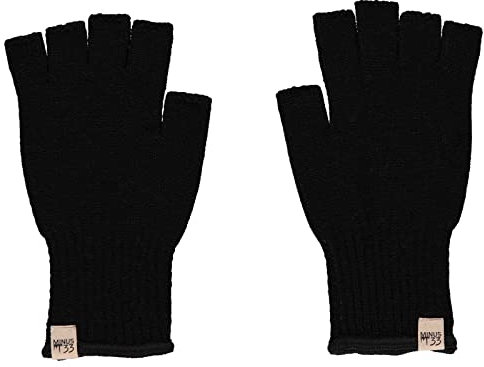 Minus33 Merino Wool Fingerloses Handschuhfutter, Schwarz, Größe L