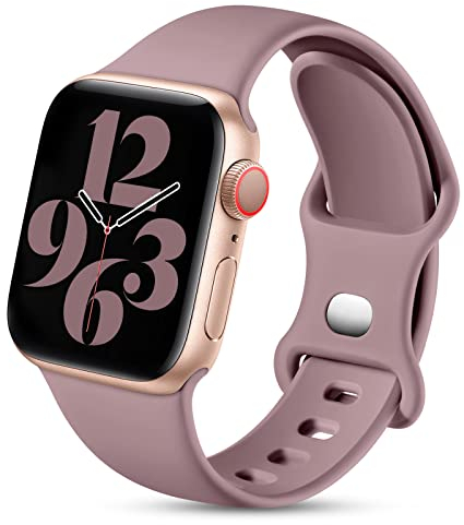 Charlam Compatibile con Cinturino Apple Watch 38mm 40mm 41mm per Donna Uomo, Cinturini in Silicone Sportivo Compatibile con iWatch SE Series 8 7 6 5 4 3 2 1, 38mm/40mm/41mm, Fumo Viola
