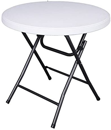 Lomadox Gartentisch klappbar rund in weiß Tisch Beistelltisch 80 cm breit