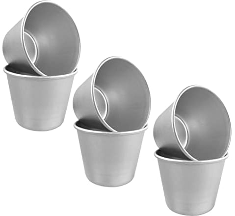 KAIAIWLUO Puddingformen,6 Stück Kuchen Cookie Form Antihaft Wiederverwendbare Förmchen Form Ei Torte Form Aus Aluminium für Pudding Eierkuchen Törtchen Robuste Formen