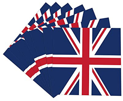 KAISAN 16 Pcs Union Jack Party Supplies - Union Jack Tableware Set - Union Jack Napkins Tableware Kit - Queens Platinum_Jubilee 2022 Royal Theme Party Supplies Disposables Britain Table Decorations