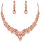 Ever Faith Wedding Bridal Crystal Teardrop Cluster Statement Necklace Dangle Earrings Jewellery Set for Women Champgagne Color