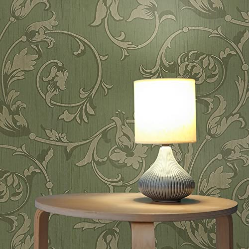 Tapete Blumen Lenni M1-No.3797 | Vliestapete | Grün | Barock | Vintage | Natur | Floral