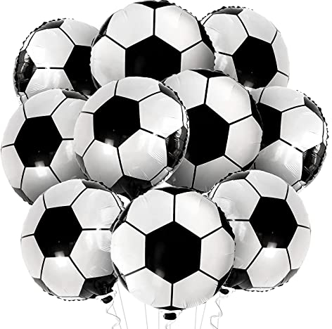Catelves 10 Stück Fussball Luftballon, Fußball Folienballon, Luftballons Geburtstag,Geburtstagsdeko Fussball,Kindergeburtstag Deko für Party Deko Geburtstag Kindergeburtstag Dekoration Junge WM Party