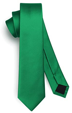 HISDERN Herren Krawatte Grün Schmale Einfarbig Seide Krawatten für Herren Klassische Formelle Elegante Schlipse Hochzeit Party Business Krawatte 6cm