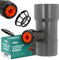 Millto™ Dachrinnenablauf für Regentonne DN Ø90 mm Grau | Regenwasser Regentonne Fallrohr Regensammler Speedy Regenwassersammler für Fallrohre Fallrohrfilter Gartenschlauch Anschluss Schnellkupplung