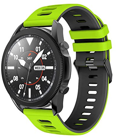 KUTEWEU Compatible con Huawei Watch GT3 46mm/Watch3 Pro Correa,22mm Silicona Correas para Huawei Watch3/Watch GT 42mm/Galaxy Watch 46mm/Galaxy Watch3 45mm (Verde Negro)