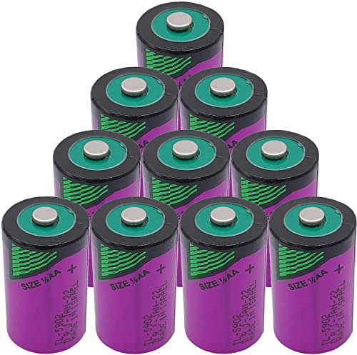 DCYNXC (10Pcs) TL-5902 1200mAh 3.6 Volt PLC Lithium Batteries for Tadiran 1/2AA TL-5902/S ER14250 Battery