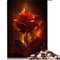 Puzzle 1000 Teile Puzzles brennende Rose Puzzle für Erwachsene Holzpuzzle Spielzeug Wanddekoration （Größe 50x75cm）