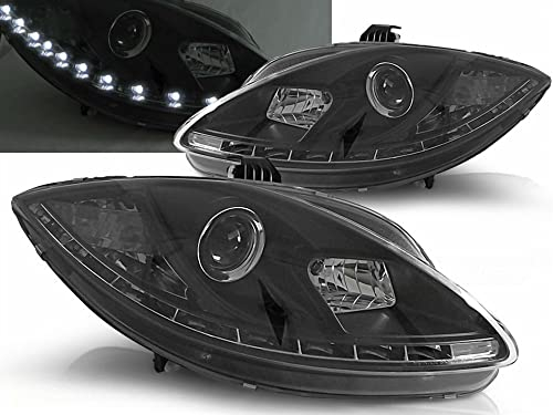 Led Tagfahrlicht Scheinwerfer in schwarz für Seat Leon 1P Facelift ab 2009
