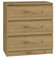 VBChome Kommode mit 3 Schubladen 70 x 40 x 77 cm Eiche Artisan Grifflose Schubladenkommode Mehrzweckschrank für Flur Schlafzimmer Wohnzimmer Kinderzimmer Modern Eiche Artisan