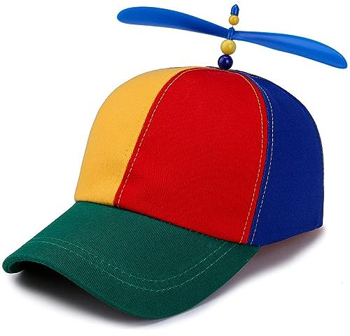Lustige Propellermütze Kopfbedeckung Lustige Kappe Propeller-Mütze Hubschraubermütze Hubschrauber-Kappe Baseball Cap für Erwachsene & Kinder - Größenverstellbar Mallorca Witzig