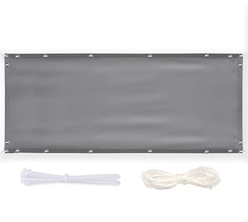 Timizi Frangi-Vista Balcone 70x750cm, Frangivento Balcone Antivento e Impermeabile Telo Ombreggiante Robusto e Resistente per Recinzione Giardino - Grigio