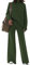 Viottiset Damen Lounge Set Stehkragen Jogginganzug Weites Bein Hosen Loungewear Sweatsuit Zweiteilig Outfits Dunkelgrün L