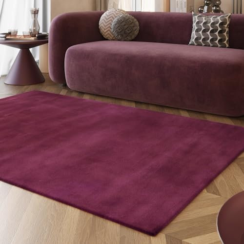 Wecon Home Moderner, sehr Flauschiger Hochflor Teppich von Esprit perfekt für Wohnzimmer, Schlafzimmer und mehr - Alice (70 x 140 cm, violett)