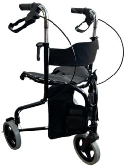 Force Lightweight Tri Walker 3 Wheels Walking Frame Rollator Zimmer Walking with Seat