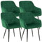 Higliocas Stühle Esszimmer 4er Set Küchenstühle: Samt Esstisch Stühle Polsterstuhl Moderne mit Armlehnen und Metallbeinen - Bequemer Gepolstert Esszimmerstühle (Grün-4)
