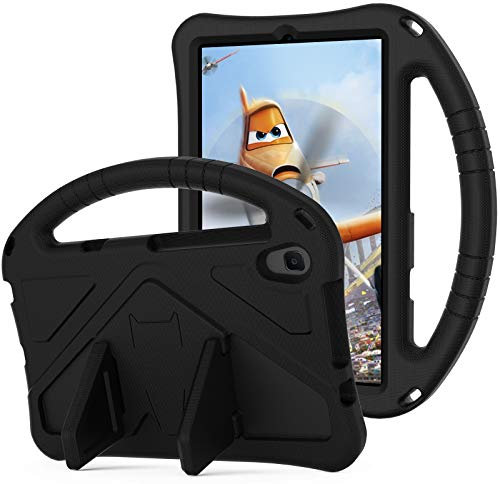 Funda ligera a prueba de golpes para niños, compatible con Huawei MediaPad M5 Lite de 8 pulgadas, con soporte de asa, esquinas gruesas, protección contra impactos (negro)