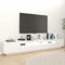 Homgoday Mueble para TV Moderno con Iluminación LED RGB para TV con Luces Ambientales para Sala de Estar y Dormitorio Blanco 260x35x40 cm