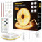 White COB Led Strip Lights with RF Remote, 10m Dimmable Ultra Bright 3000K Warm White LED Strip, Adhesive Indoor LED Lights for Bedroom, Kitchen, Under Cabinet DIY Lighting, 1 Roll of 10m