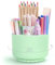 Rotatif Pot a Crayon, Organisateur De Bureau Rotatif à 360° Avec 5 Compartiments, Porte-Crayons Pour Bureau, école, Crayons Et Autres Articles De Papeterie(Vert)