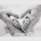 5D Diamond Painting Kits Black White Mother Hands Hold New Born Baby Feet DIY Paint with Full Drill Round Diamond Art Crystal Craft Cross Stitch Room Decoration 40x50cm