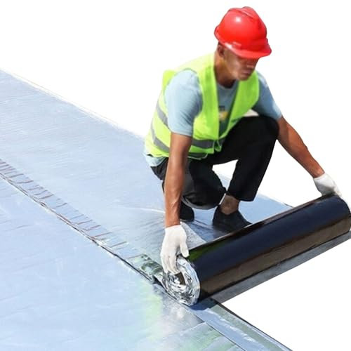 IHAHU Roof Repair Tape Aluminum Foil Bitumen Sheds Roofing Felt 2.0 mm Thick Roof Protector Underlayment Roll UV Protection Waterproof Bituminous Sealing Tape for Surface Crack