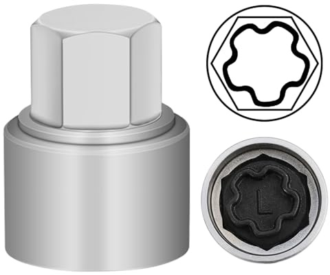 JEUCLEL L Wheel Locking Nut Key for Audi, Socket OD 27mm - ID 25mm | Wheel Lock Nut Socket Adapter, Anti-Theft Lug Nut Removal Tool, Anti-Theft Screw Remover, Repair Tool, Tyre Fitting, garage