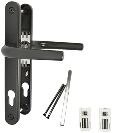 FIXINGS DIRECT] Upgraded Heavy Duty Sprung UPVC Door Handle Pair with Enhanced Security,122mm Screw Centres Door Handles, 92mm Sprung (Chrome, White, Grey, Or Black) 241mm X 30mm (Anthracite Grey)