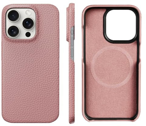 GXZJFC Custodia per iPhone 15 16 Pro Max Promax 16Pro Protezione magnetica, rosa, per iPhone 15