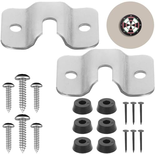 2Set Dartboard Hanger, Dartboard Bracket for Hanging Dartboards Dartboard Bracket Hanging Kit, Stainless Steel Dartboard Mounting Bracket Wall Bracket with Screws for Hanging Dartboard Dart Games