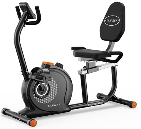 VANNECT Liegeergometer für Zuhause mit 16 verstellbaren Widerstandsstufen, Leise Liegerad Heimtrainer mit Großer Bequem Sitz, App-Konnektivität, Herzfrequenzsensoren, Bis 180kg Ergometer Fahrrad