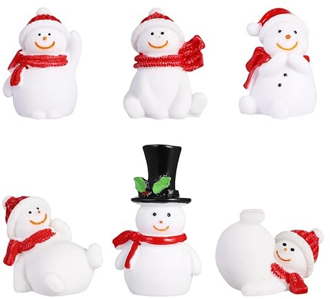 Toddmomy 13Pcs Snowman Christmas Decorations Micro Landscape Snowman Figurines Xmas Tree Decorations Winter Ornaments Desktop Crafts for Home Office Scene Accessories(Style)