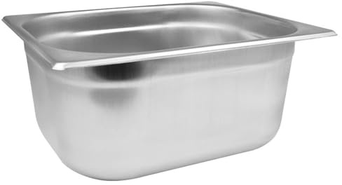 C&S Homestore Stainless Steel Gastronorm 1/2 Size Pan – Solid Variant – Durable Food Storage Container for Catering, Buffet, Bain Marie, Chafing Dish - 10ltrs 1/2 150mm