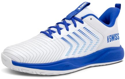 K-Swiss Mens Ultrashot Light Tennis Shoe, White Dazzling Blue Baltic Sea, 9.5 UK