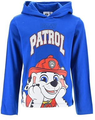 PAW PATROL Pullover Langarmshirt Jungen, Shirt, Oberteil, Sweatshirt Oberteil Langarm T-Shirt, Baumwolle, Chase, Marshall, Rubble, Hunde (DE/NL/SE/PL, Numerisch, 110, Regular, Blau)