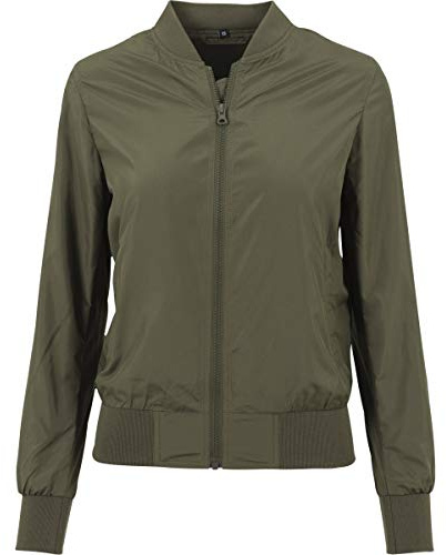 Build Your Brand Women's Ladies Nylon Bomber Jacket Ladies Nylon Bomber Jacket