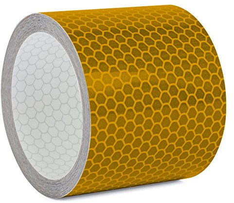 Motoking Reflektorband mit Wabenmuster für mehr Schutz & Sicherheit in der Dunkelheit - Länge und Farbe wählbar - 20m Meter lang, 5cm breit - Gelb