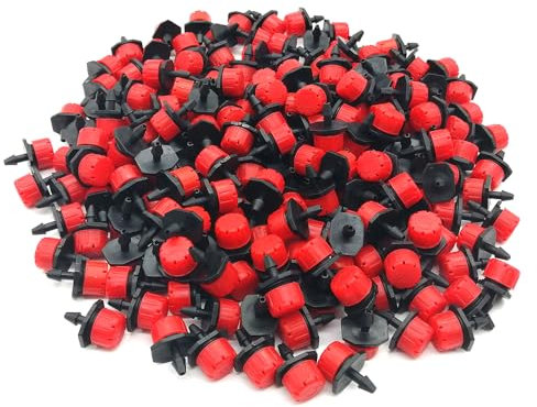 Korty 100pcs 360 grados ajustable riego goteo aspersores emisores sistema de riego de goteo para flores, jardines vegetales, césped, jardines de hierbas por