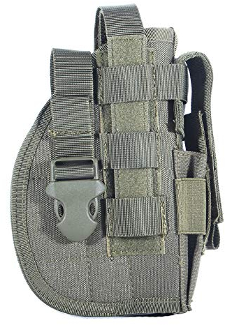 Gexgune Universal Tactical Pistole Holster Rechte Hand Molle Pistolenholster Combat Airsoft Taille Gürtelholster Schwarz Tan Grün Multicam Für Rechtshänder (Grün)