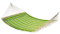 Outsunny Double Cotton Hammock Camping Swing Outdoor Garden Beach Stripe Hanging Bed with Pillow, 188 x 140 cm, 180 KG Capacity, Green
